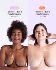 Reusable Round Silicone Nipple Covers PLUS size - Bare it All Nipple Covers PLUS