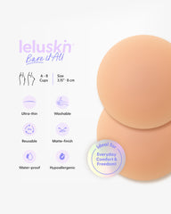 Reusable Round Silicone Nipple Covers Medium - Bare it All Nipple Covers M