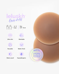 Reusable Round Silicone Nipple Covers Medium - Bare it All Nipple Covers M