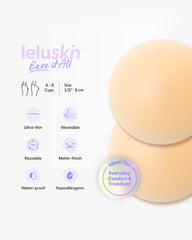 Reusable Round Silicone Nipple Covers Medium - Bare it All Nipple Covers M